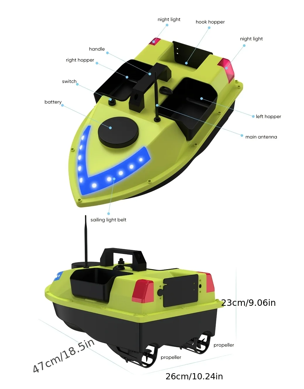 D20 Fishing Bait Boat product detail