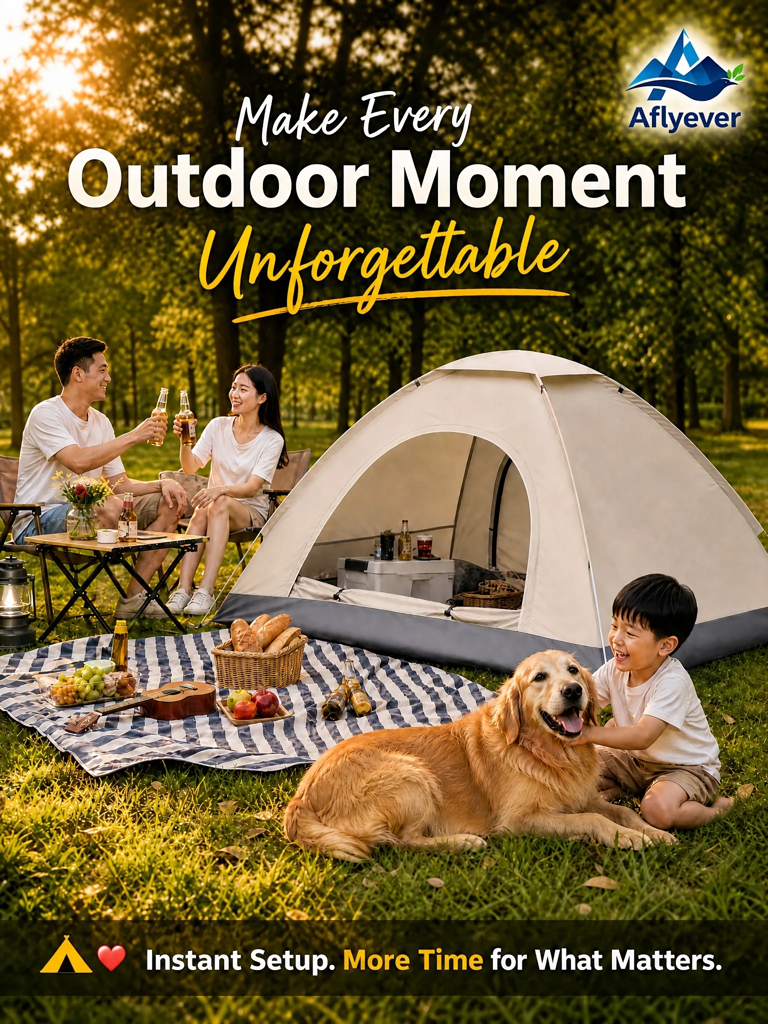 Sand Gold Double-Door Windowless Tent product detail