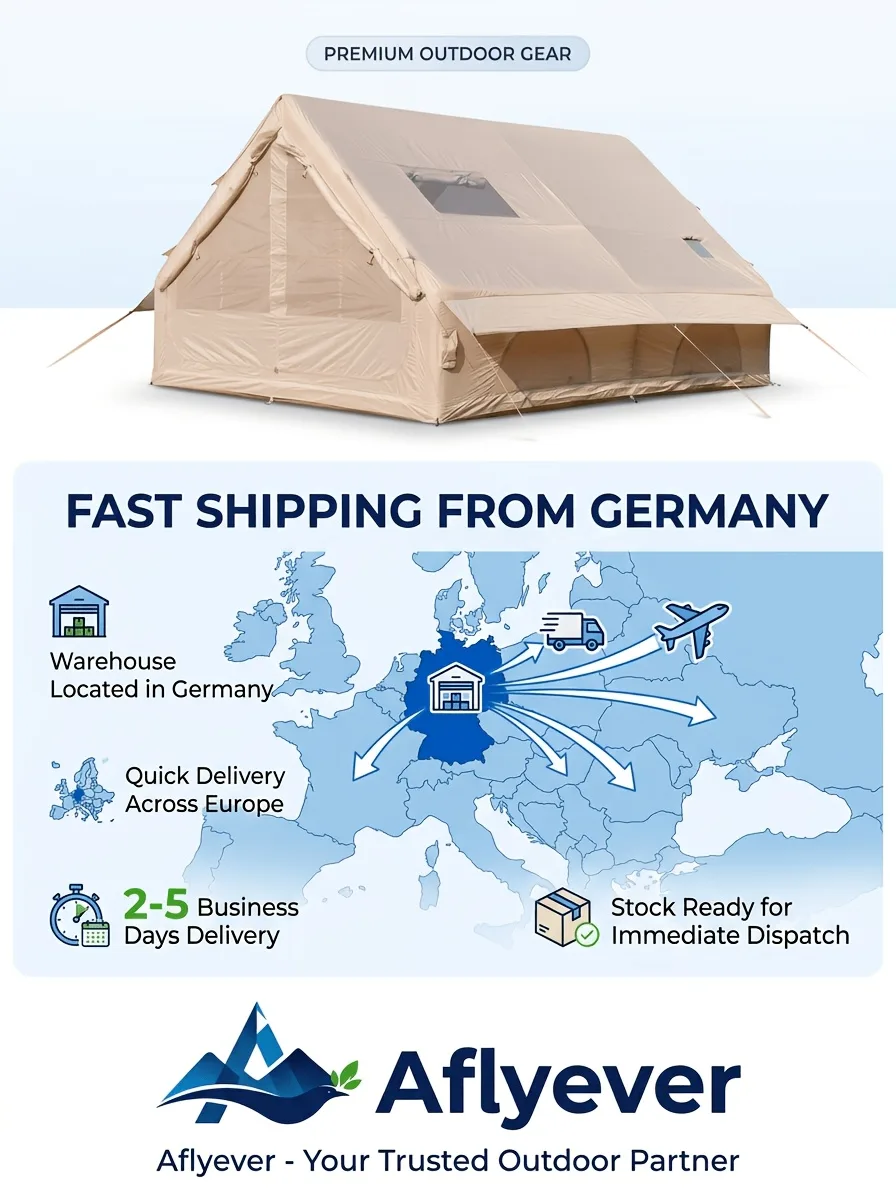 12 m² Khaki Tent with Double Small Windows product detail