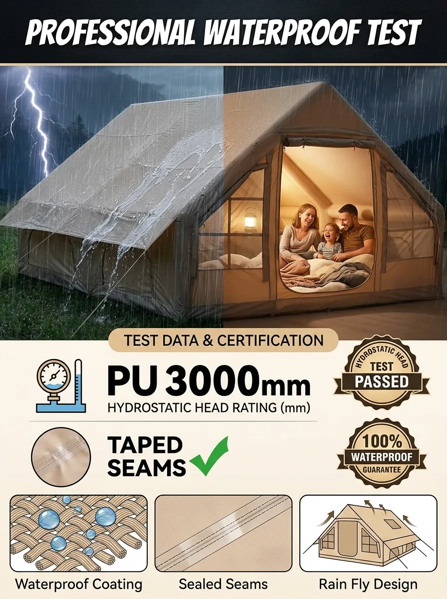 12 m² Khaki Tent with Double Small Windows product detail