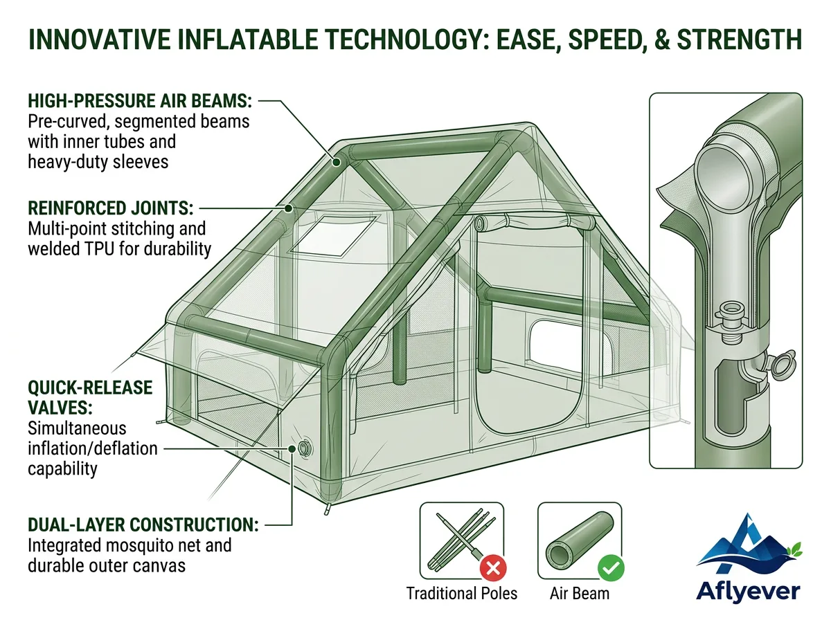 6.3 m² Green Tent with Single Small Window product detail