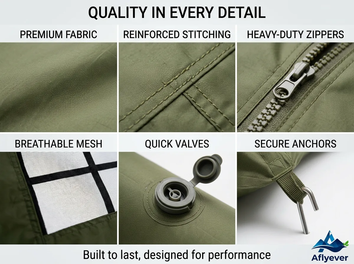 6.3 m² Green Tent with Single Small Window product detail