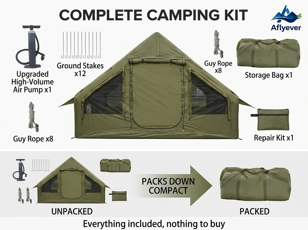 6.3 m² Green Tent with Single Small Window product detail
