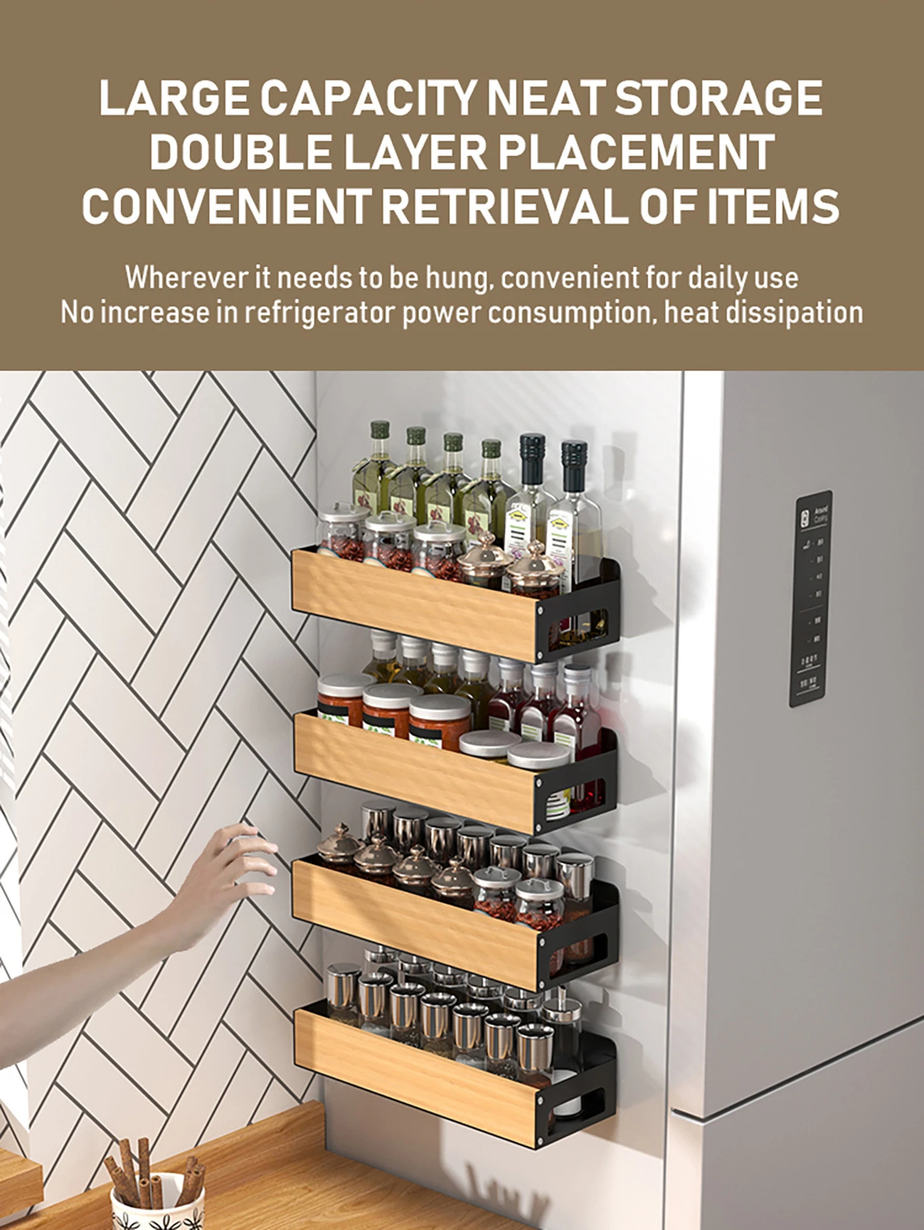 Magnetic Refrigerator Spice Rack product detail