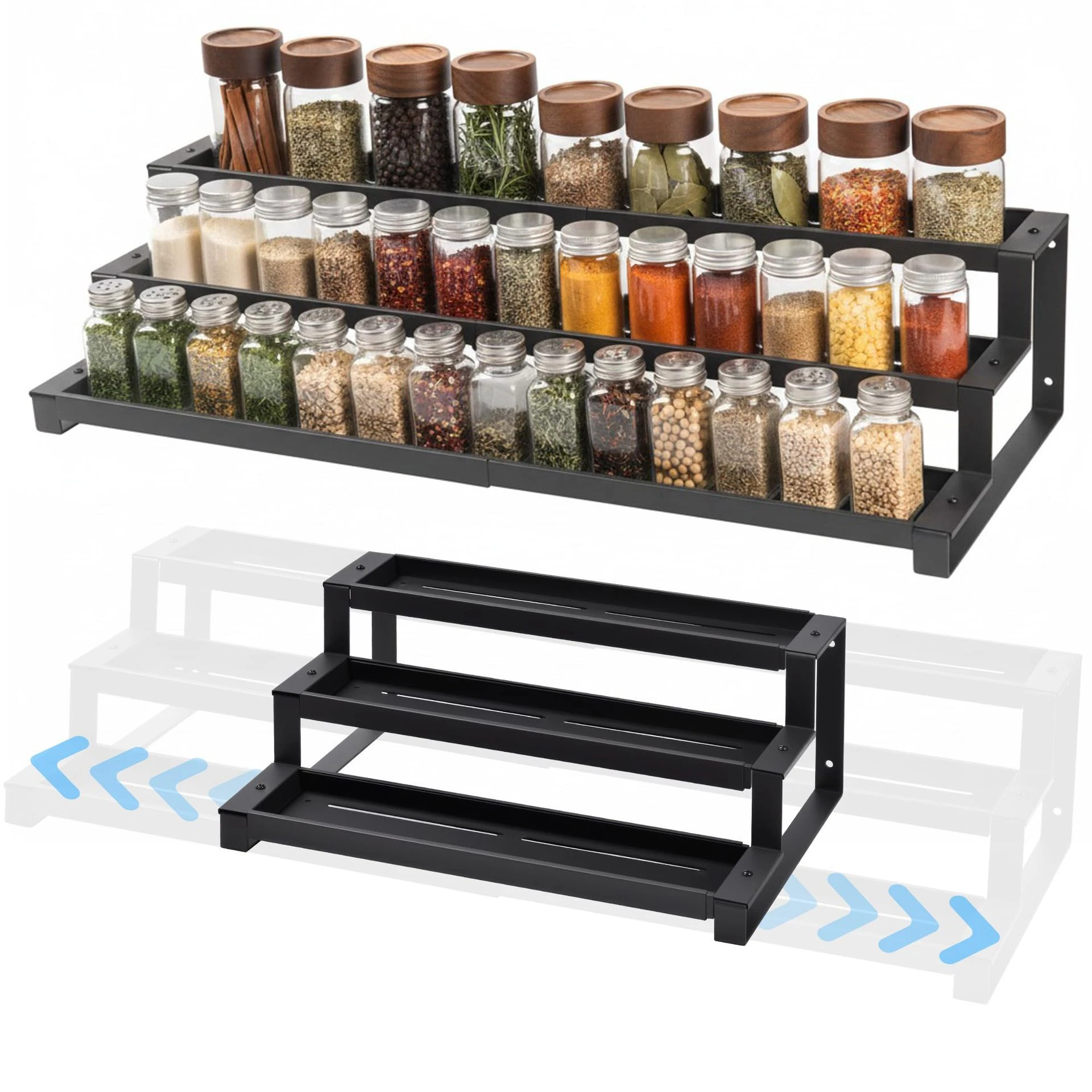 Expandable 3-Tier Spice Step Shelf product detail