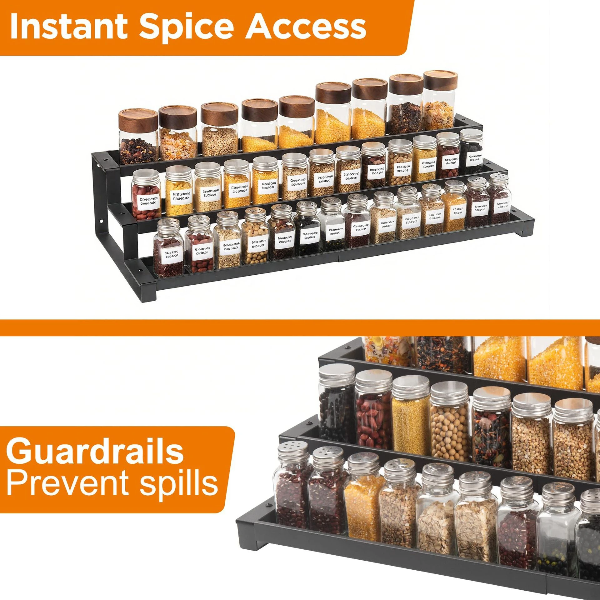 Expandable 3-Tier Spice Step Shelf product detail