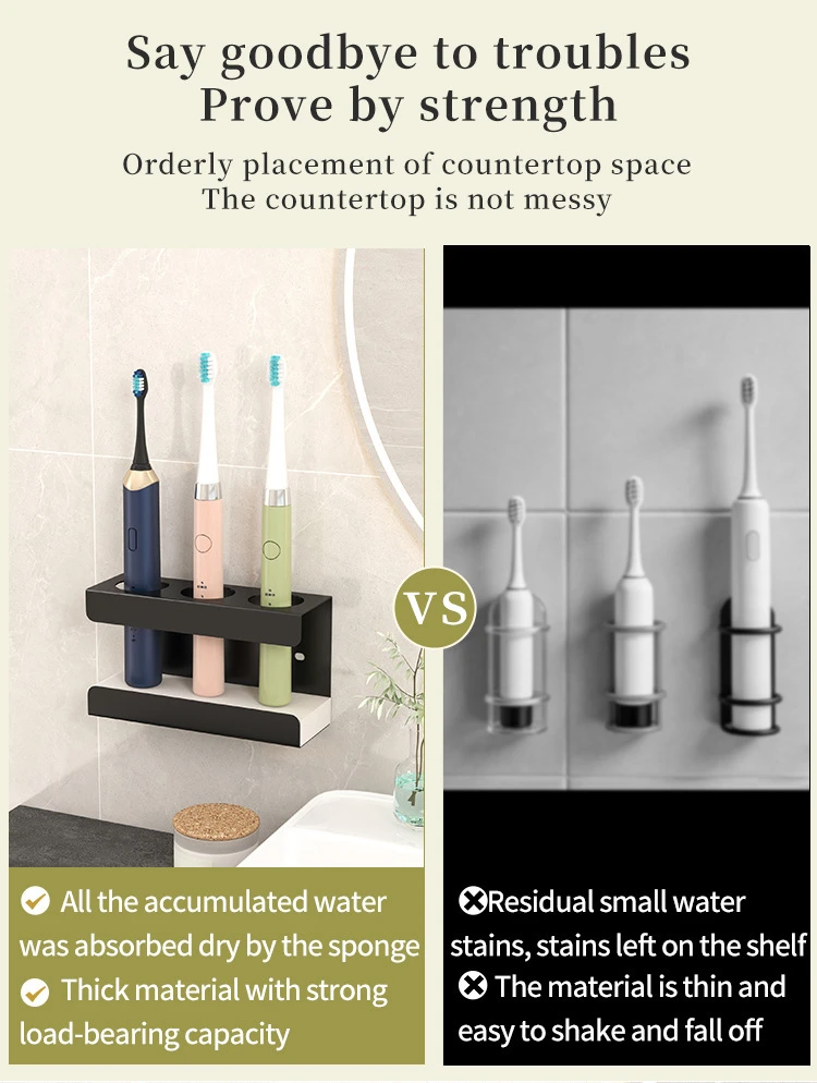 Wall-Mounted Toothbrush & Toothpaste Organizer product detail