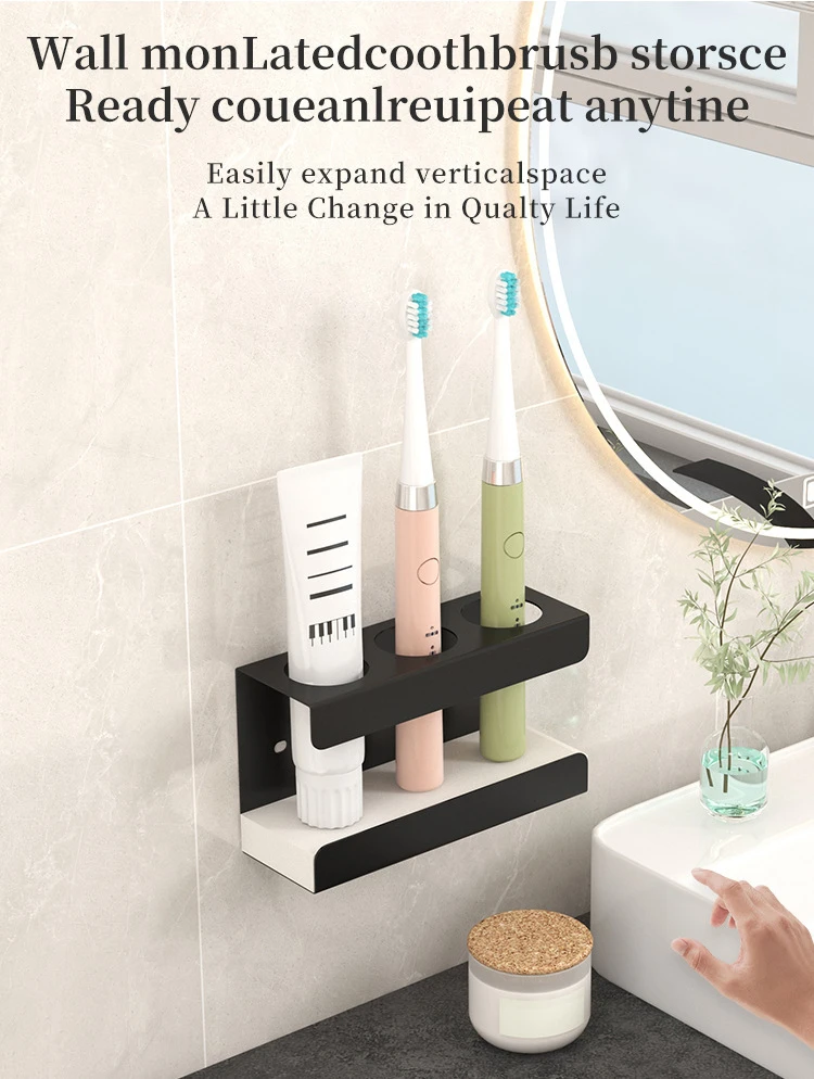 Wall-Mounted Toothbrush & Toothpaste Organizer product detail