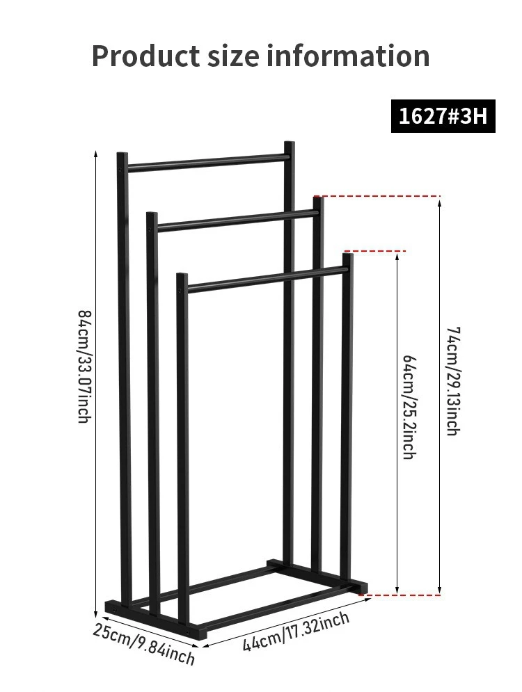 3-Tier Stainless Steel Bath Towel Shelf product detail