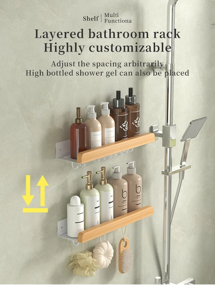 Multi-Function Shower Storage Rack with Hooks product detail