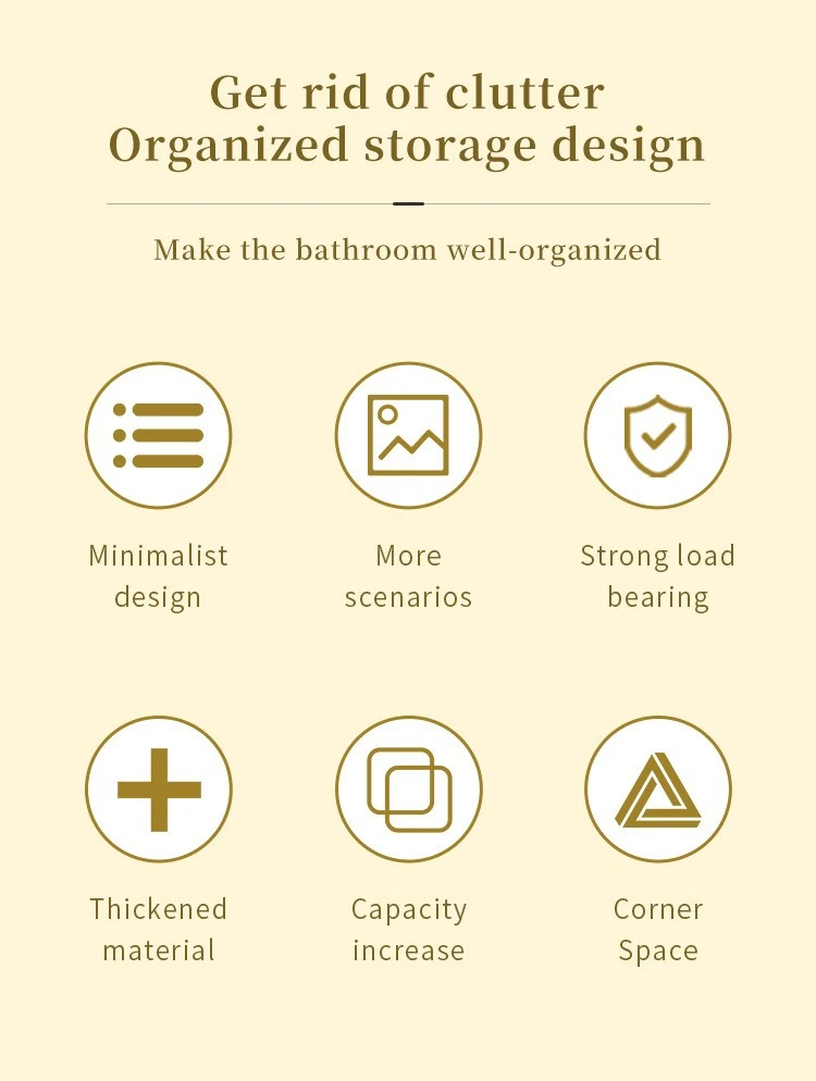 Wall-Mounted Bathroom Toiletries Storage Shelf product detail
