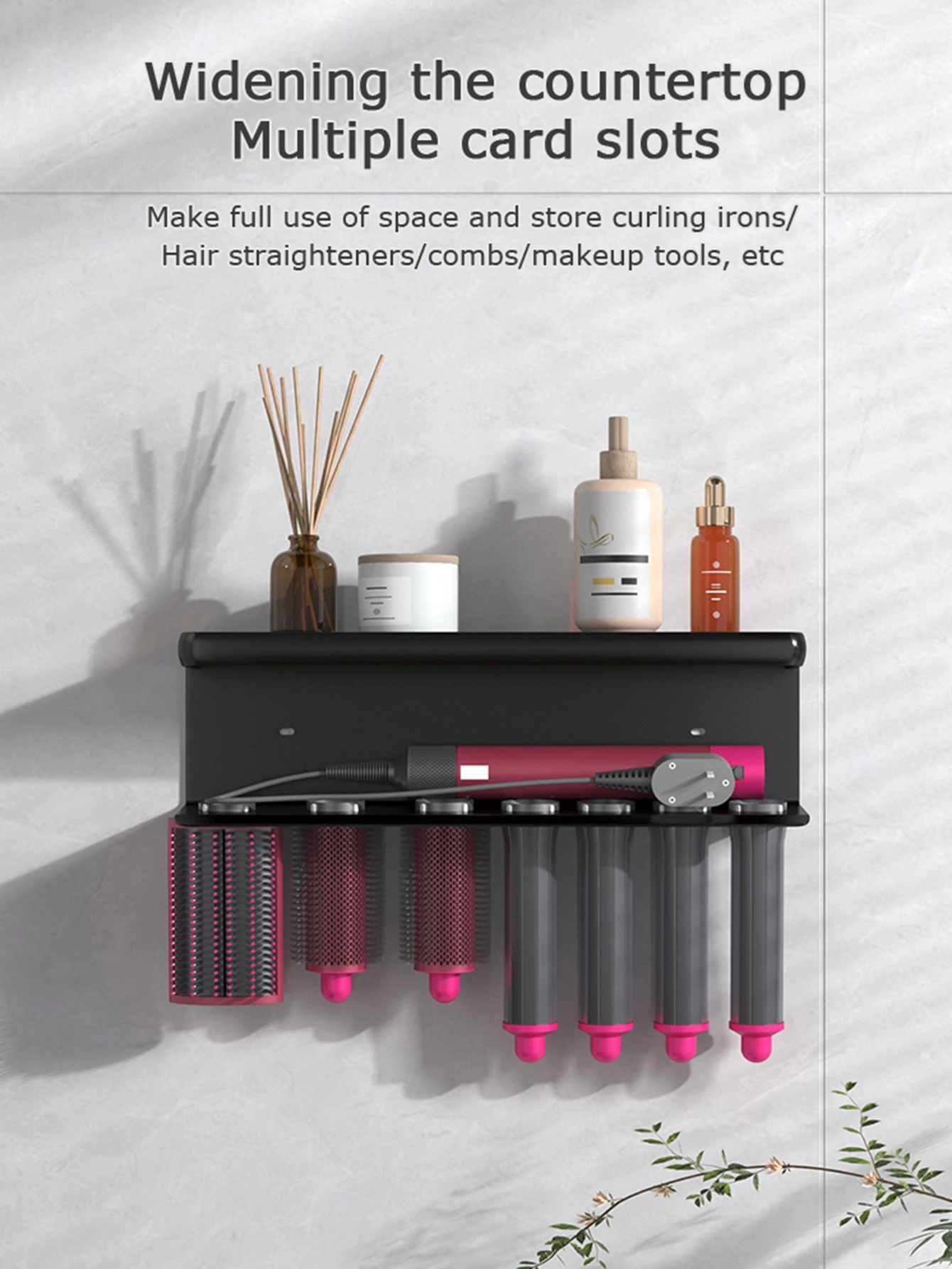 Wall-Mounted Hair Dryer & Curler Holder product detail