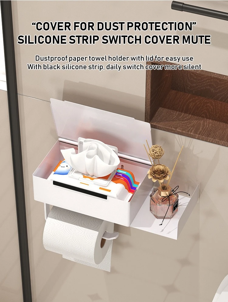 Toilet Tissue Box with Phone Shelf Holder product detail