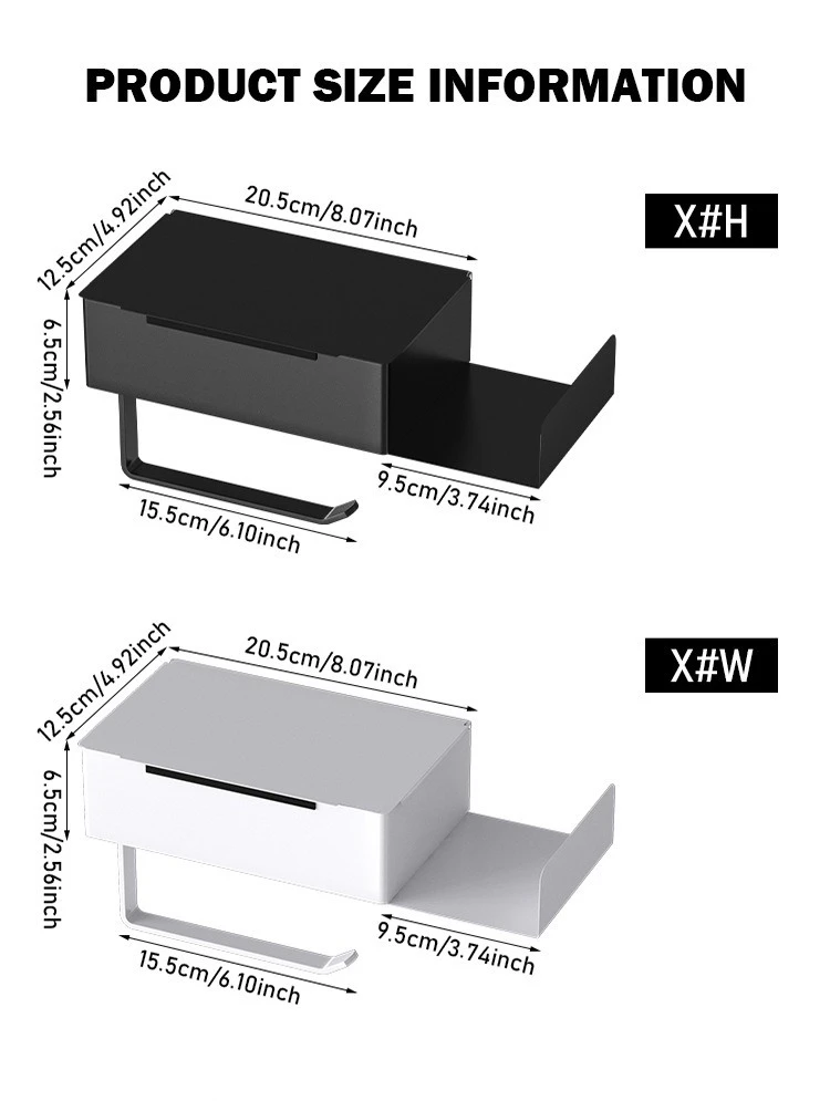 Toilet Tissue Box with Phone Shelf Holder product detail