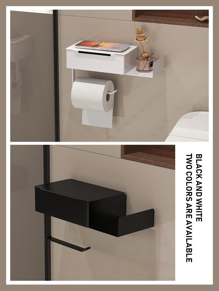 Toilet Tissue Box with Phone Shelf Holder product detail