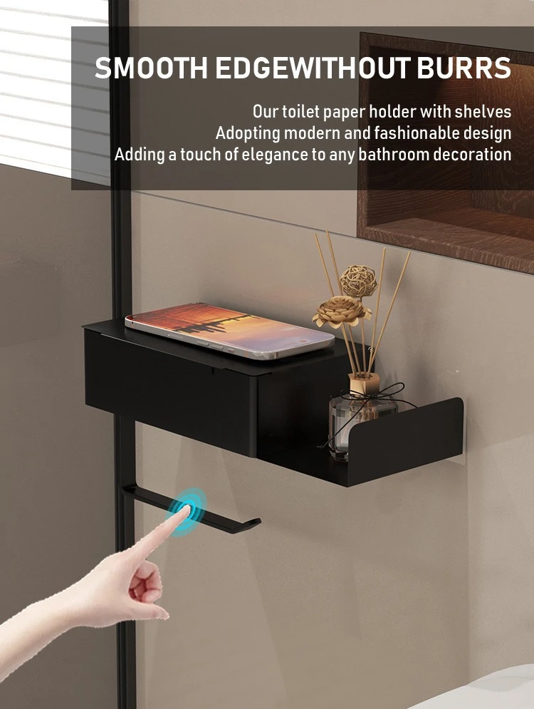 Toilet Tissue Box with Phone Shelf Holder product detail
