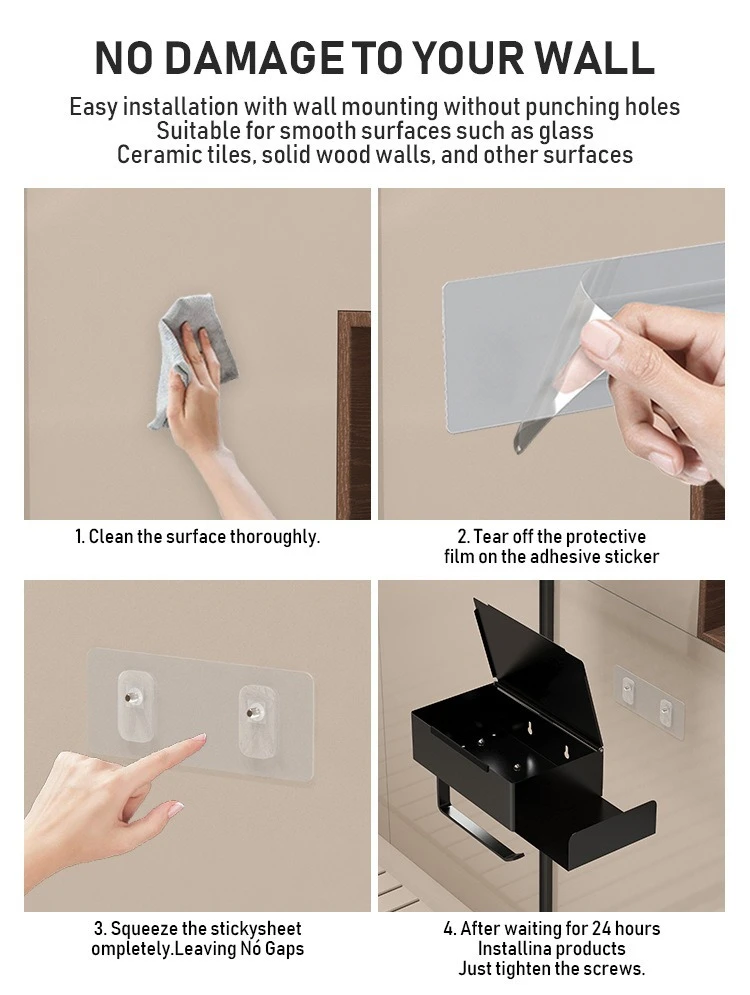 Toilet Tissue Box with Phone Shelf Holder product detail