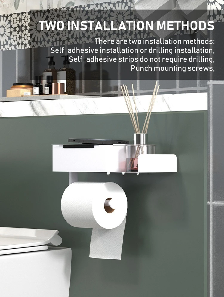 Toilet Tissue Box with Phone Shelf Holder product detail