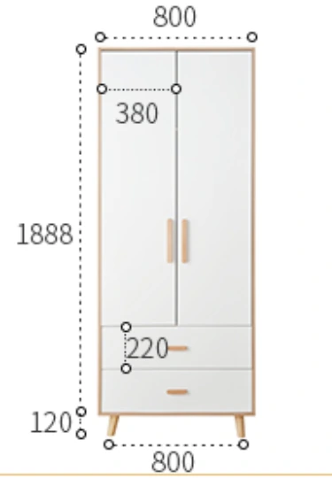 Modular Wardrobe A1002 + Top Cabinet A1000 Combo product detail