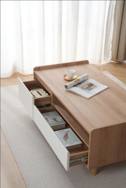 Creamy Style Double Drawer Storage Coffee Table G7002 product detail