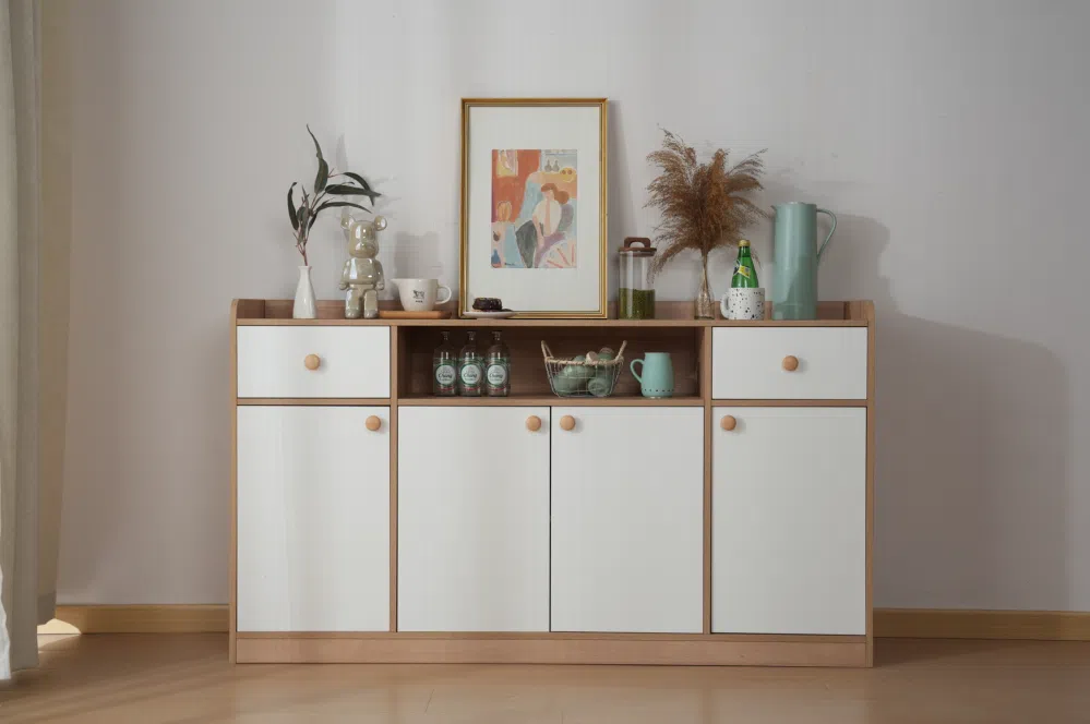 Solid Wood Veneer Living & Dining Sideboard Cabinet E5000 product detail