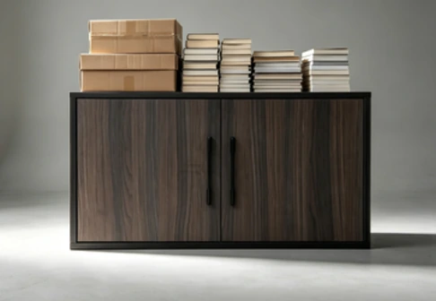 Dark Walnut Modern Double Door TV Stand F6002 product detail